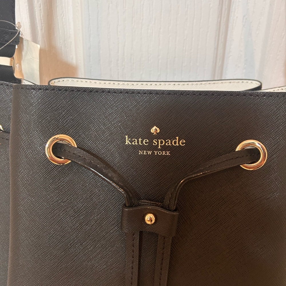 NWT KATE SPADE Harriet Cape Drive Women Black Bucket Bag - Picture 3 of 8